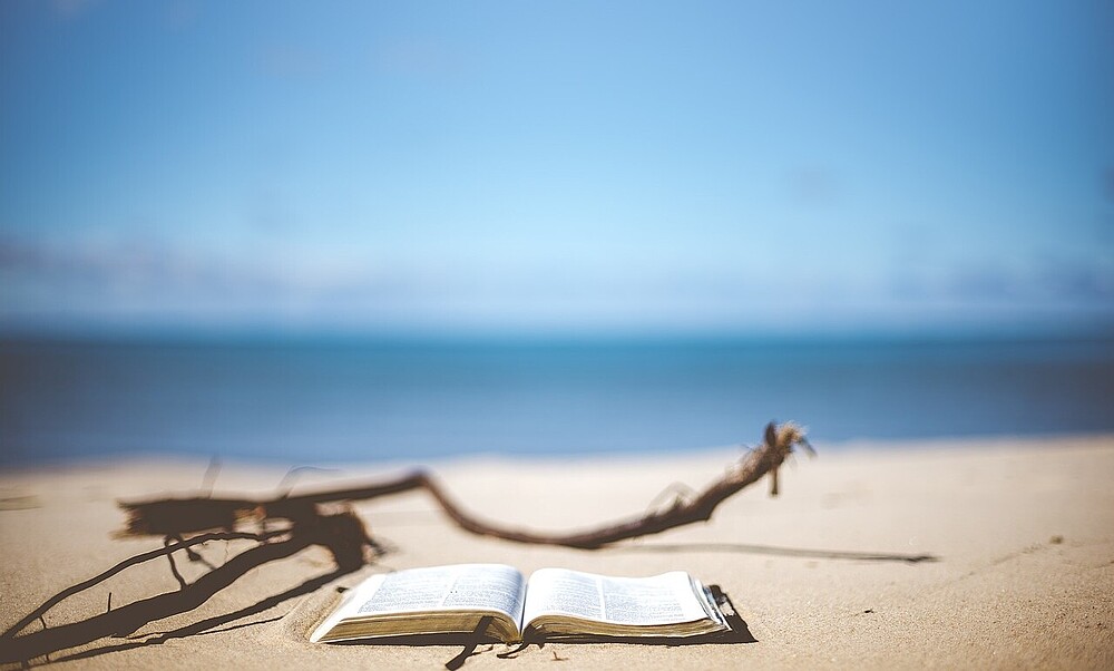 Buch am Strand