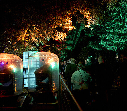 Eine Lichtinstallation am Stadtring.